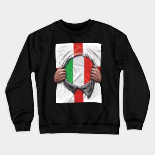 Italy Flag English Flag Ripped - Gift for Italian From Italy Crewneck Sweatshirt